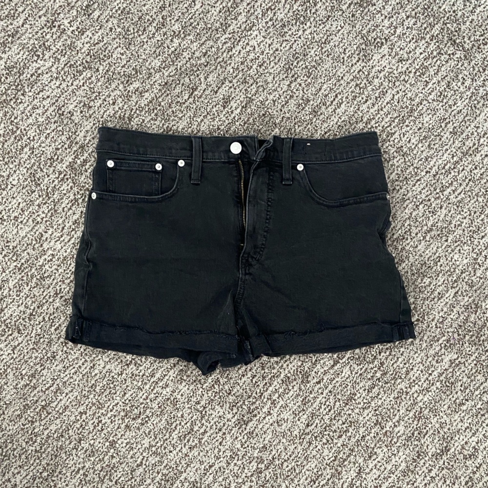 MADEWELL Black High Rise Denim Shorts